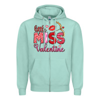 Seafoam little miss valentine Zipper Hoodie - OliviaCreatesArt
