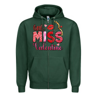 Sports Green little miss valentine Zipper Hoodie - OliviaCreatesArt