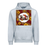 Heather Grey joy christmas cow Urban Hoodie - LillyAllenDesigns