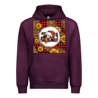 Mauve Wine joy christmas cow Urban Hoodie - LillyAllenDesigns
