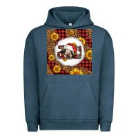 Pigment Midnight Navy joy christmas cow Urban Hoodie - LillyAllenDesigns