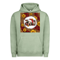 Pigment Oil Green joy christmas cow Urban Hoodie - LillyAllenDesigns