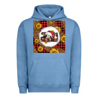 Pigment Pebble Blue joy christmas cow Urban Hoodie - LillyAllenDesigns