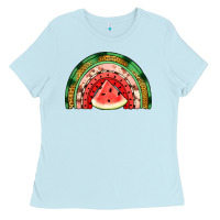 Baby Blue watermelon rainbow Ladies Tee - Jasminsmagicworld