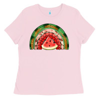 Bubblegum Pink watermelon rainbow Ladies Tee - Jasminsmagicworld