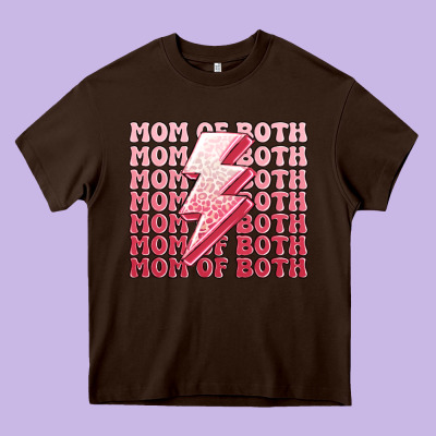 Mom Of Both Girls Heavy Core Tee Designed By Maliassmallbusiness