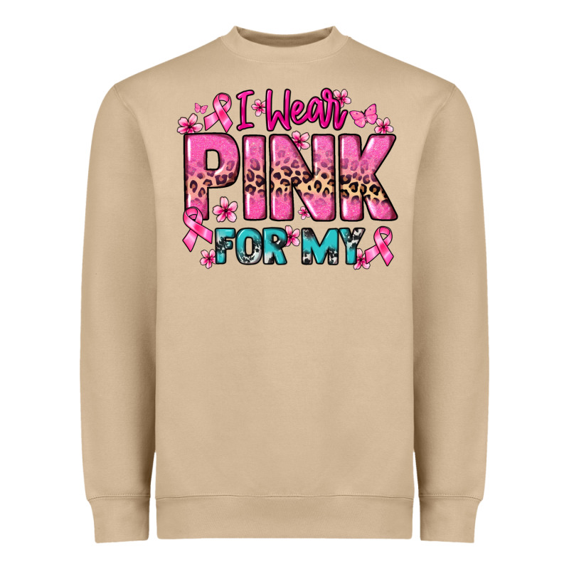 I Wear Pink For My Custom Name Cancer Awareness Heavyweight Sweatshirt by HowdyJamesFarm | Teevron