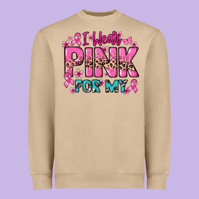I Wear Pink For My Custom Name Cancer Awareness Heavyweight Sweatshirt Designed By Howdyjamesfarm