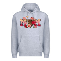 Heather Grey Valentine's Day mom Premium Hoodie - FaDigitalArtStudio