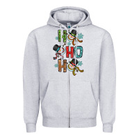 Heather Grey ho ho ho Zipper Hoodie - OliviaCreatesArt