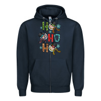 Navy ho ho ho Zipper Hoodie - OliviaCreatesArt
