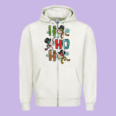 Ho Ho Ho Zipper Hoodie Designed By Oliviacreatesart