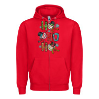 Red ho ho ho Zipper Hoodie - OliviaCreatesArt