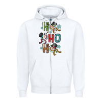 White ho ho ho Zipper Hoodie - OliviaCreatesArt