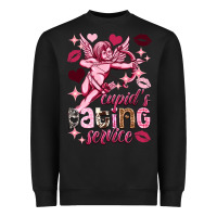 Black Cupid's dating service Valentine's Day Heavyweight Sweatshirt - HowdyJamesFarm