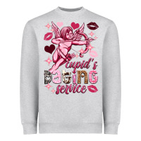 Heather Grey Cupid's dating service Valentine's Day Heavyweight Sweatshirt - HowdyJamesFarm