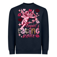 Navy Cupid's dating service Valentine's Day Heavyweight Sweatshirt - HowdyJamesFarm