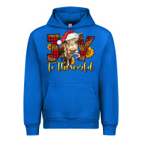 Cobalt joy to the world christmas cow Urban Hoodie - LillyAllenDesigns