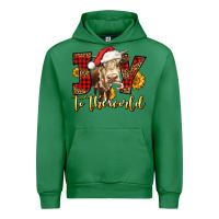 Emerald joy to the world christmas cow Urban Hoodie - LillyAllenDesigns