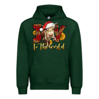 Forest Green joy to the world christmas cow Urban Hoodie - LillyAllenDesigns