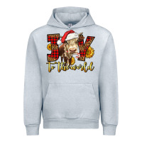 Heather Grey joy to the world christmas cow Urban Hoodie - LillyAllenDesigns