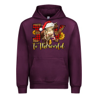 Mauve Wine joy to the world christmas cow Urban Hoodie - LillyAllenDesigns