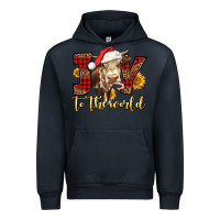 Navy joy to the world christmas cow Urban Hoodie - LillyAllenDesigns
