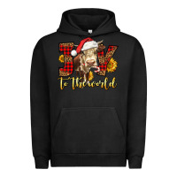 Pigment Black joy to the world christmas cow Urban Hoodie - LillyAllenDesigns