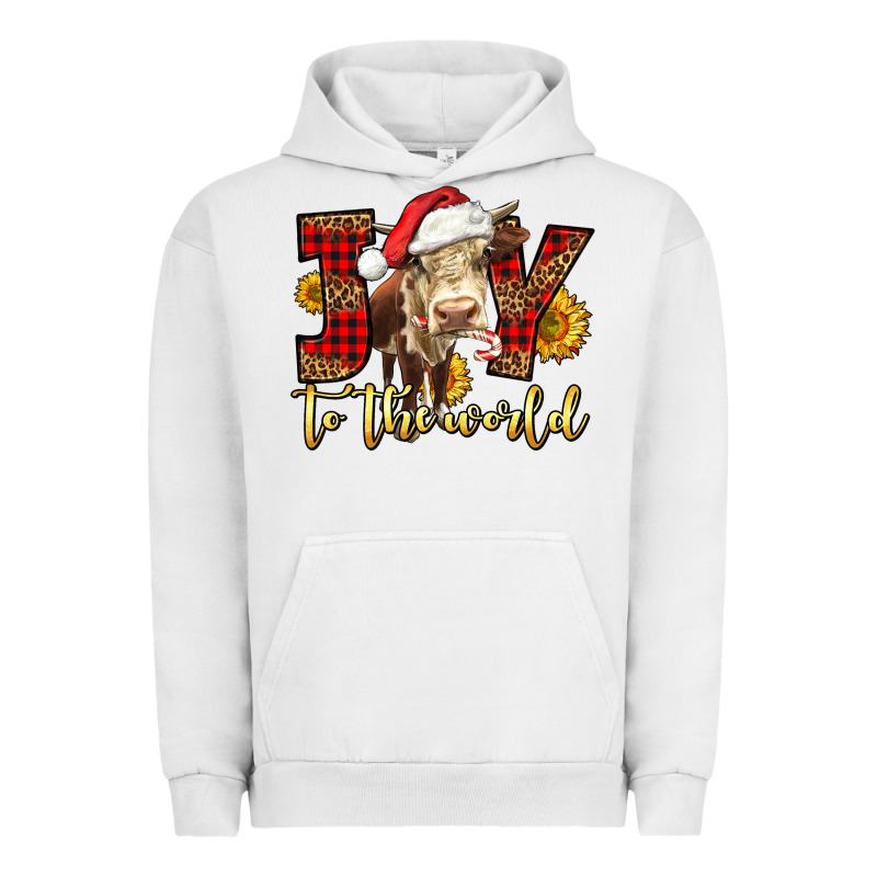 Joy To The World Christmas Cow Urban Hoodie by LillyAllenDesigns | Teevron