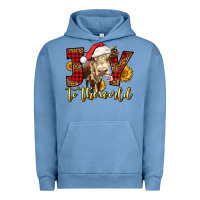 Pigment Pebble Blue joy to the world christmas cow Urban Hoodie - LillyAllenDesigns