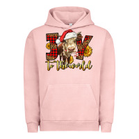 Pigment Salmon joy to the world christmas cow Urban Hoodie - LillyAllenDesigns