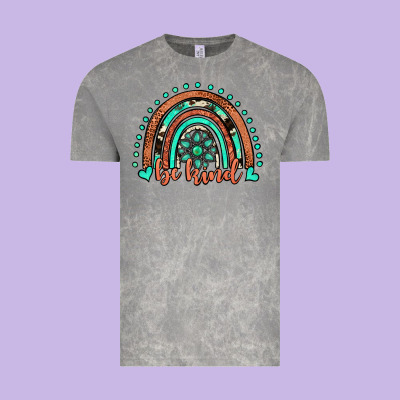 Be Kind Western Turquoise Rainbow Vintage Tee Designed By Jahusdesignshop