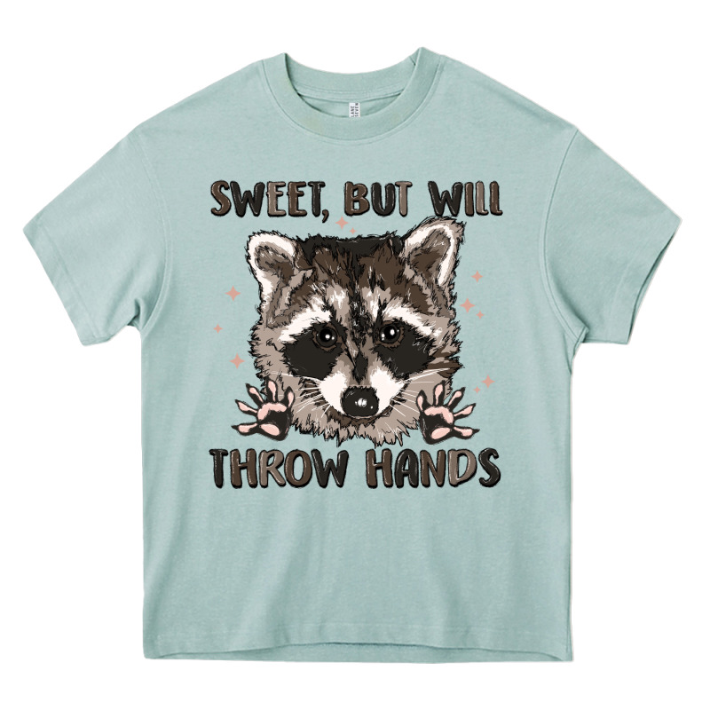 Sweet But Will Throw Hands Heavy Core Tee by MaliasSmallBusiness | Teevron