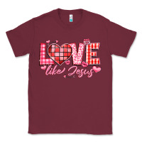Burgundy love like jesus la Classic Tee - LillyAllenDesigns
