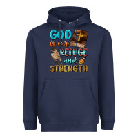 Navy God Is Our Refuge And Strength Heavyweight Hoodie - BundleAndBundleShop