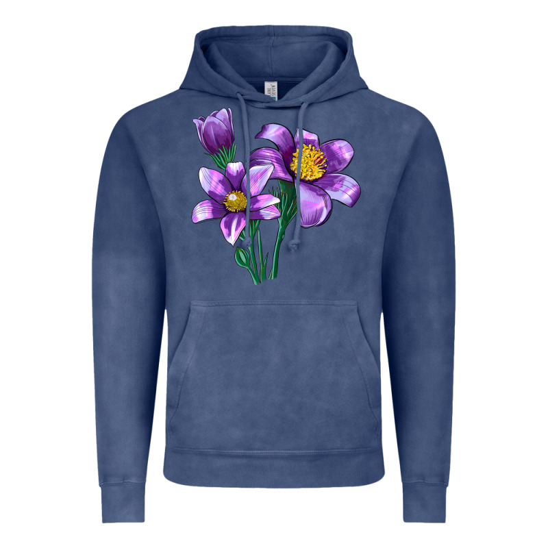 Pasque Flower Illustrations Vintage Hoodie by LillyAllenDesigns | Teevron