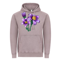 Vintage Zinc Pasque Flower Illustrations Vintage Hoodie - LillyAllenDesigns