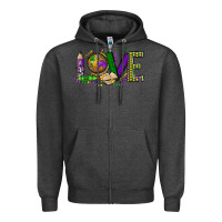 Charcoal Heather love teacher mardi gras Zipper Hoodie - OliviaCreatesArt