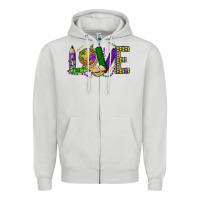 Dove Grey love teacher mardi gras Zipper Hoodie - OliviaCreatesArt