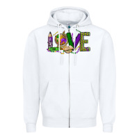 White love teacher mardi gras Zipper Hoodie - OliviaCreatesArt