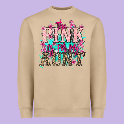 The Pink Is For My Aunt Cancer Awareness Heavyweight Sweatshirt Designed By Howdyjamesfarm