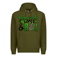Army Green St. Patrick's Day Shamrock and roll Premium Hoodie - OliviaCreatesArt