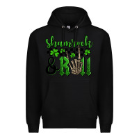 Black St. Patrick's Day Shamrock and roll Premium Hoodie - OliviaCreatesArt