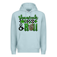 Blue Mist St. Patrick's Day Shamrock and roll Premium Hoodie - OliviaCreatesArt