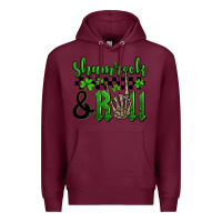 Burgundy St. Patrick's Day Shamrock and roll Premium Hoodie - OliviaCreatesArt