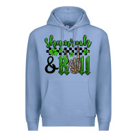 Colony Blue St. Patrick's Day Shamrock and roll Premium Hoodie - OliviaCreatesArt