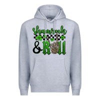 Heather Grey St. Patrick's Day Shamrock and roll Premium Hoodie - OliviaCreatesArt