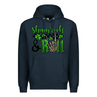 Navy St. Patrick's Day Shamrock and roll Premium Hoodie - OliviaCreatesArt