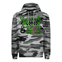 Slate Camo St. Patrick's Day Shamrock and roll Premium Hoodie - OliviaCreatesArt