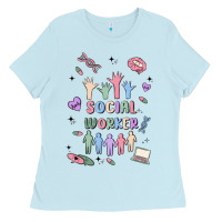 Baby Blue social worker Ladies Tee - MaliasSmallBusiness